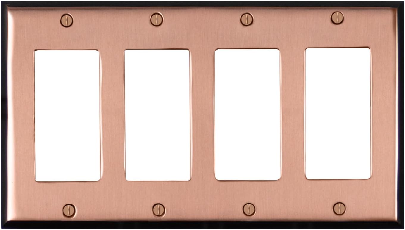 Pink Antique Copper Electrical Outlet Wall Plate Cover for GFI Rocker