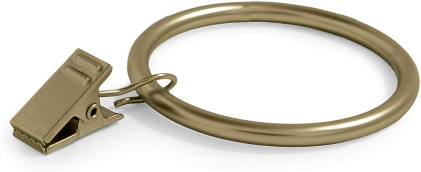 Ivilon Decorative Drapery Clips - Set of 14 Strong Rings - Warm Gold