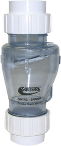 Valterra 200-CU20 PVC Swing/Spring Check Valve, 2ft Union - Clear