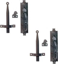Norfolk Thumb Latch 8in Black Cast Iron Pair - Colonial Gate Latches