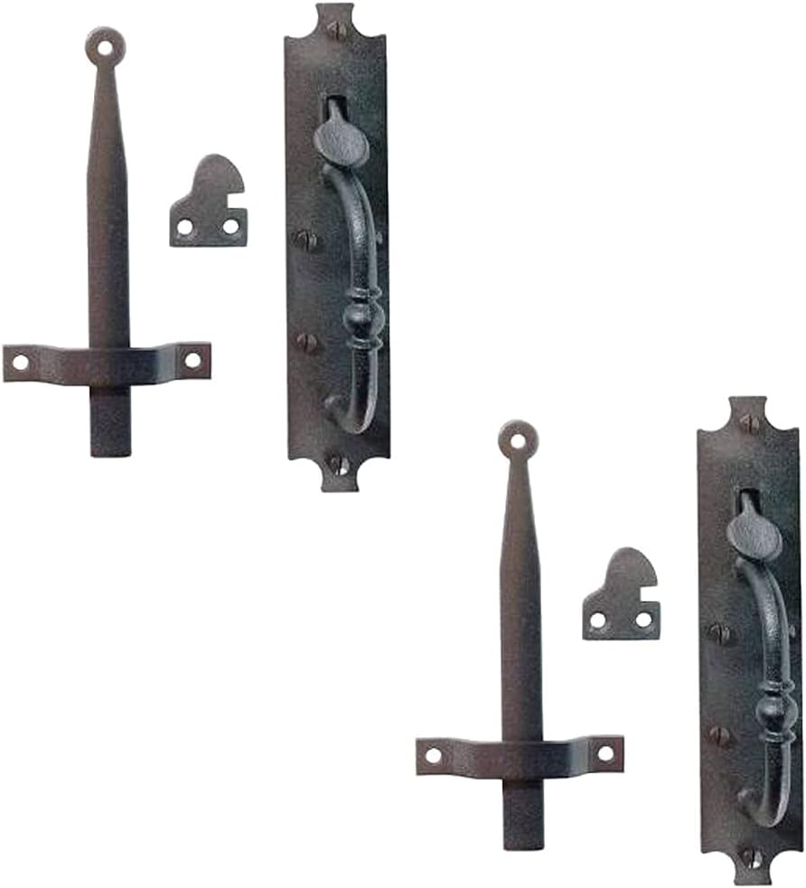 Norfolk Black Cast Iron Door Latches for Elegant Gates and Doors