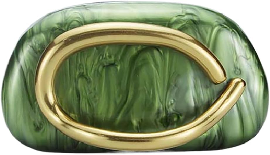 Trendy Women Acrylic Clutch Box Evening Bag with Metal Handle
