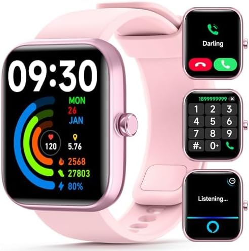 WNH Tech Smart Watch: Bluetooth Calls, Health Monitor, IP68, 120 Sports, 14-Day Battery