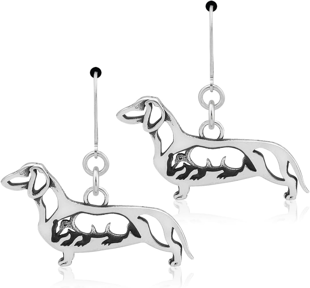 Sterling Silver Dachshund Earrings for Dog Lovers and Collectors