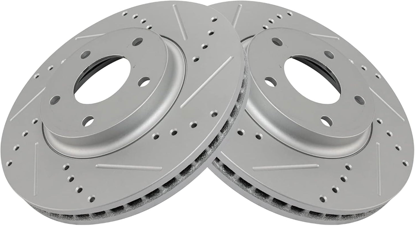 TRQ Front Performance Brake Rotors Set for INFINITI & Nissan