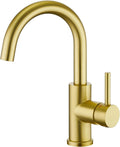 CREA Bar Sink Faucet Single Hole Brushed Gold - Durable 304 Stainless