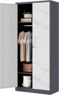 Letaya Wardrobe Closet 72 in H Clothing Storage Cabinet - Tall Metal