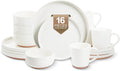 EWFEN 16-Piece Ceramic Dinnerware Set for 4 - Handpainted Rustic Look