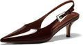 Womens Slingback Kitten Heel Pointed Toe Pumps - Low 2.4in Comfort