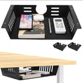 2 Pack Under Desk Shelf Under Desk Organizer - Black Under Shelf