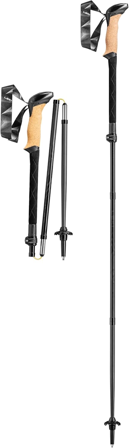 LEKI Black Series FX Carbon Collapsible Walking Poles for Hiking