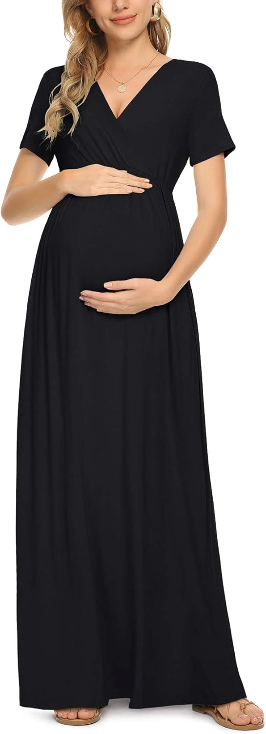 Xpenyo Maternity Maxi Dress for Baby Shower and Pregnancy Wear