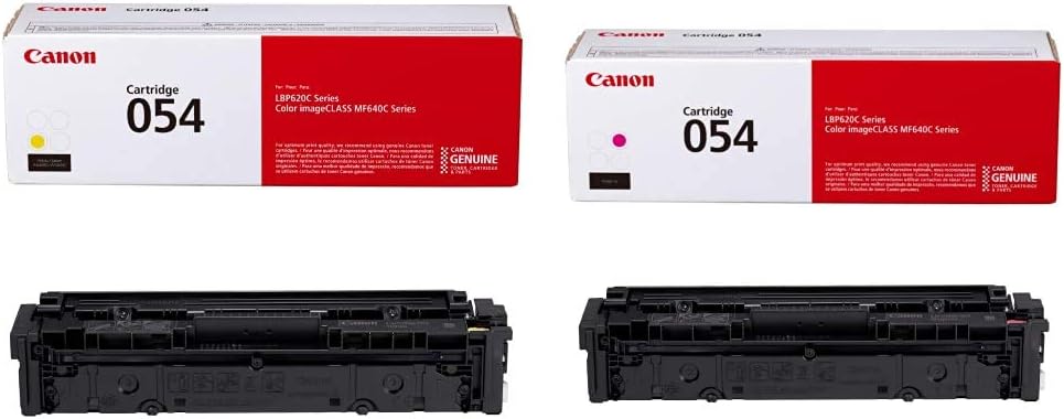 Canon Genuine 054 Yellow and Magenta Toner Cartridges for Printers