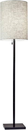 Liam Floor Lamp - Tall Dark Bronze Floor Lamp with Natural Shade