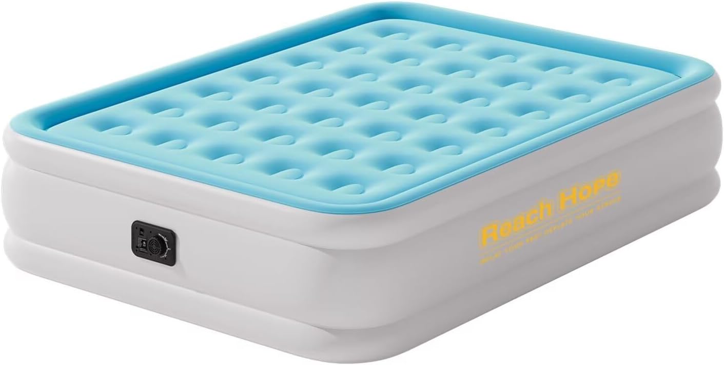 Air Mattress Queen with Built-in Pump for Home and Camping