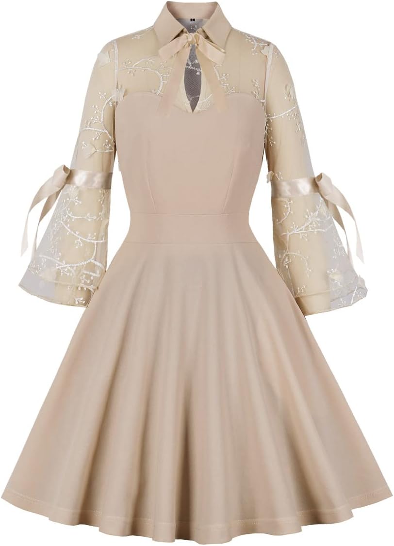 Women's Vintage Polka Dot 1950s Retro Rockabilly Prom Dress