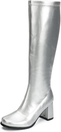 Women's Go Go Boots Over The Knee Block Heel Zipper Boot (Style 56TM)