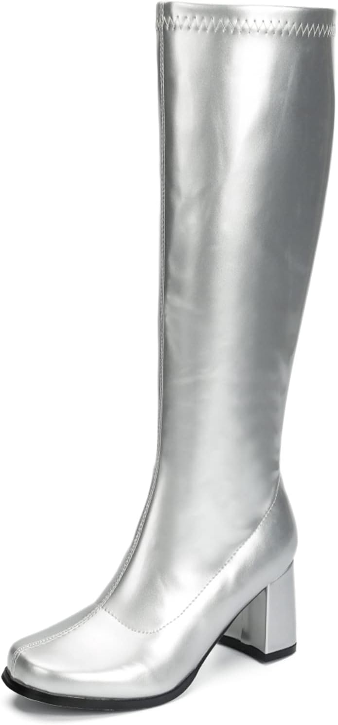 Women's Go Go Boots Over The Knee Block Heel Zipper Boot Review