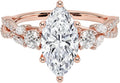 Colorless VVS1 Marquise Moissanite Ring for Women - Twisted Vine