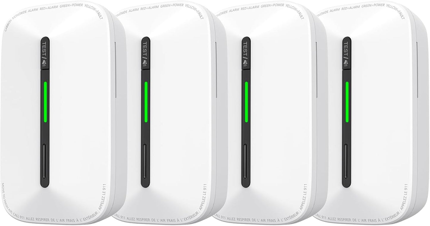 Carbon Monoxide Detectors Plug in with 10 Year Battery Backup