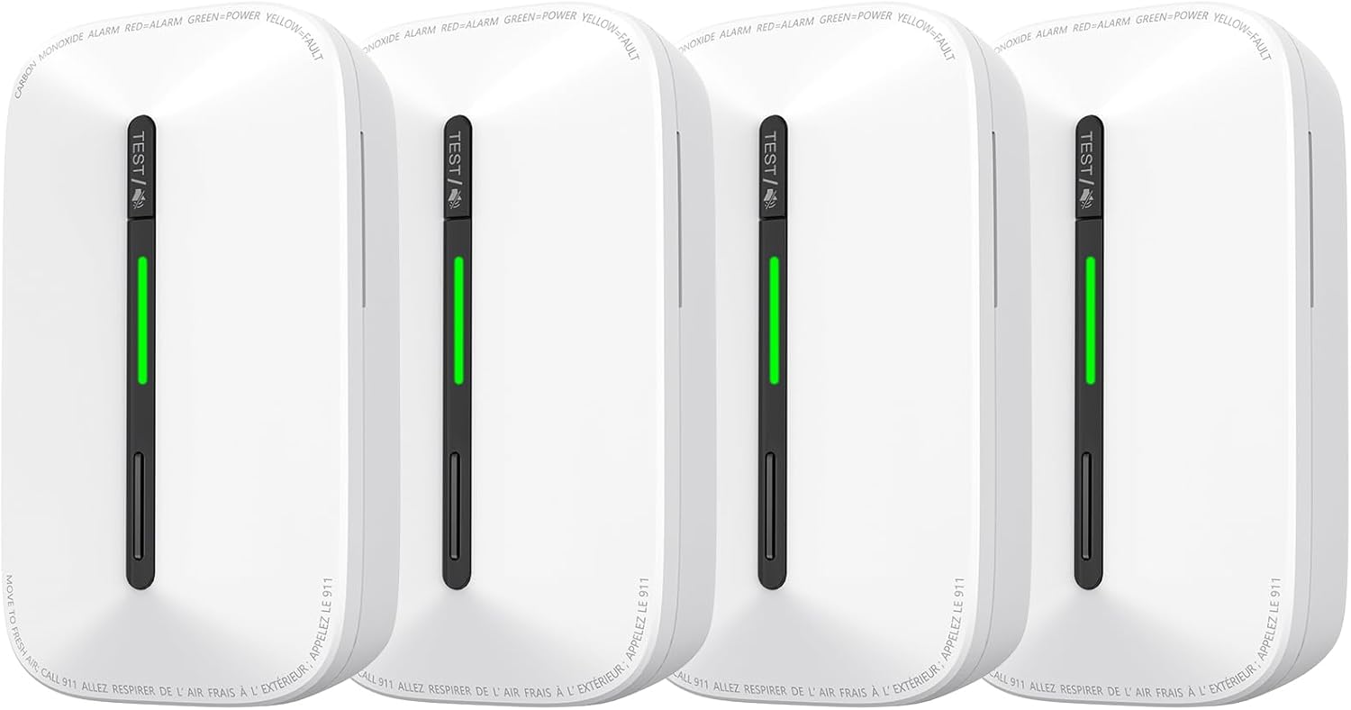 Carbon Monoxide Detectors Plug in with 10 Year Battery Backup