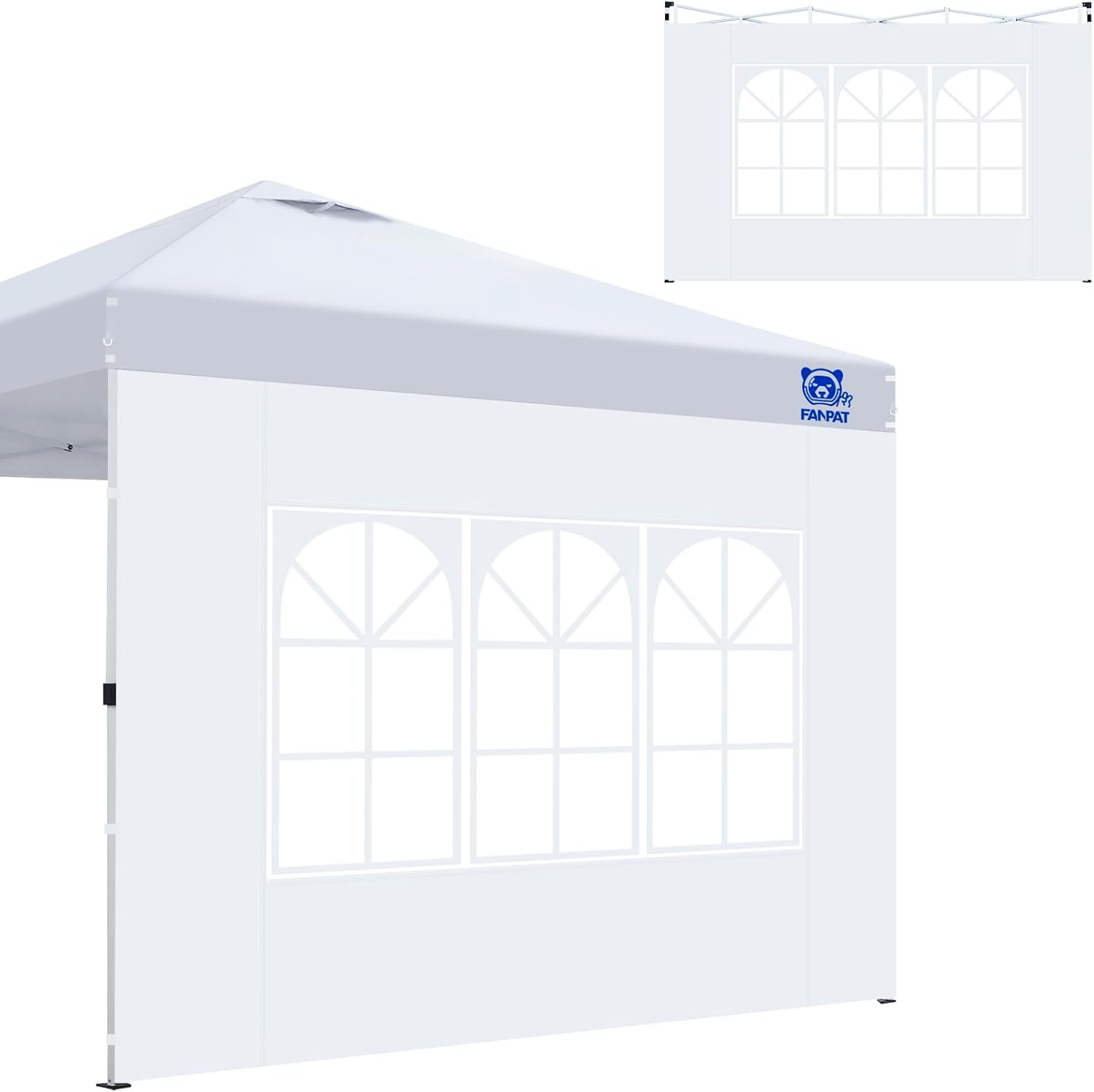 2Pcs Instant Canopy Sidewalls with Church Window Design for Events