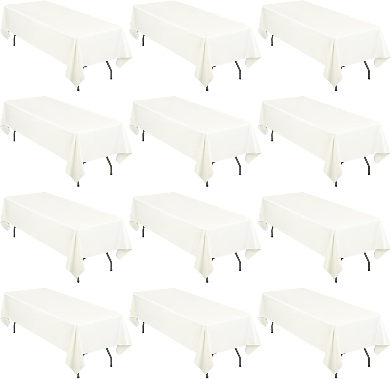 12 Pack 60 x 126 Inch Ivory Tablecloth for Elegant Events