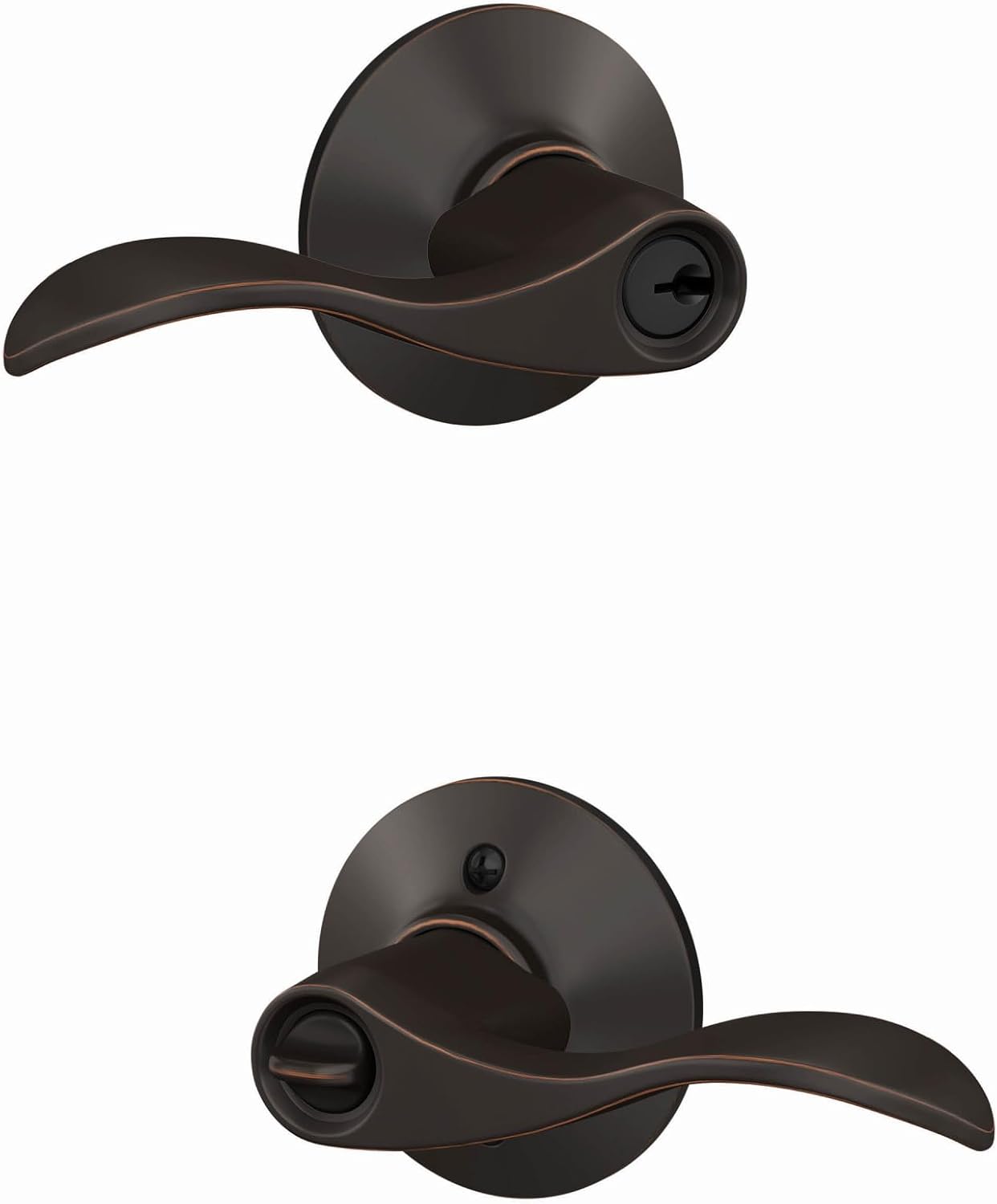 Schlage F51A ACC 716 Accent Door Lever for Keyed Entry Security