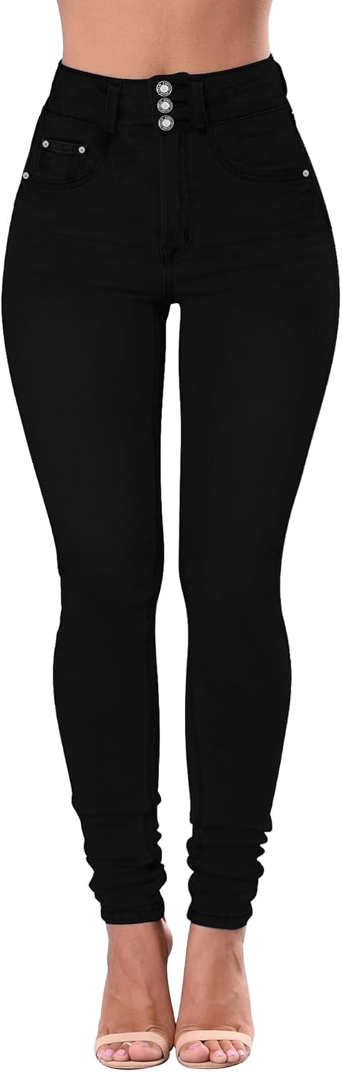 High Waisted Ripped Skinny Jeans for Women - Stylish Comfort
