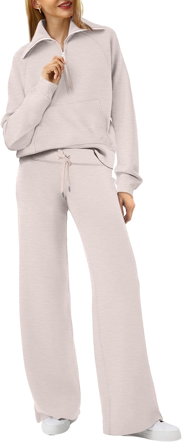 XIEERDUO Lounge Sets For Women: Chic Half Zip Sweatshirt & Pants