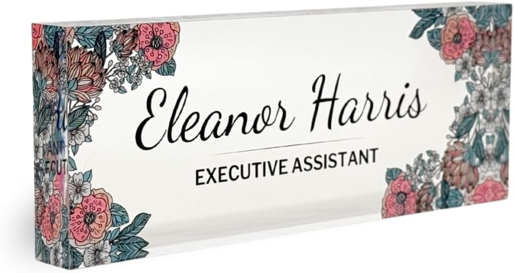 Customized Clear Acrylic Thick Desk Name Plate Block for Office
