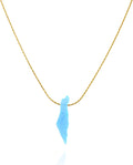Opal Israel Map Necklace Gold Filled or Sterling Silver - Elegant