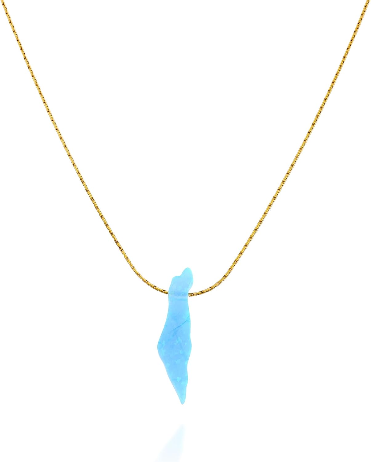 Opal Israel Map Necklace in Gold Filled or Sterling Silver