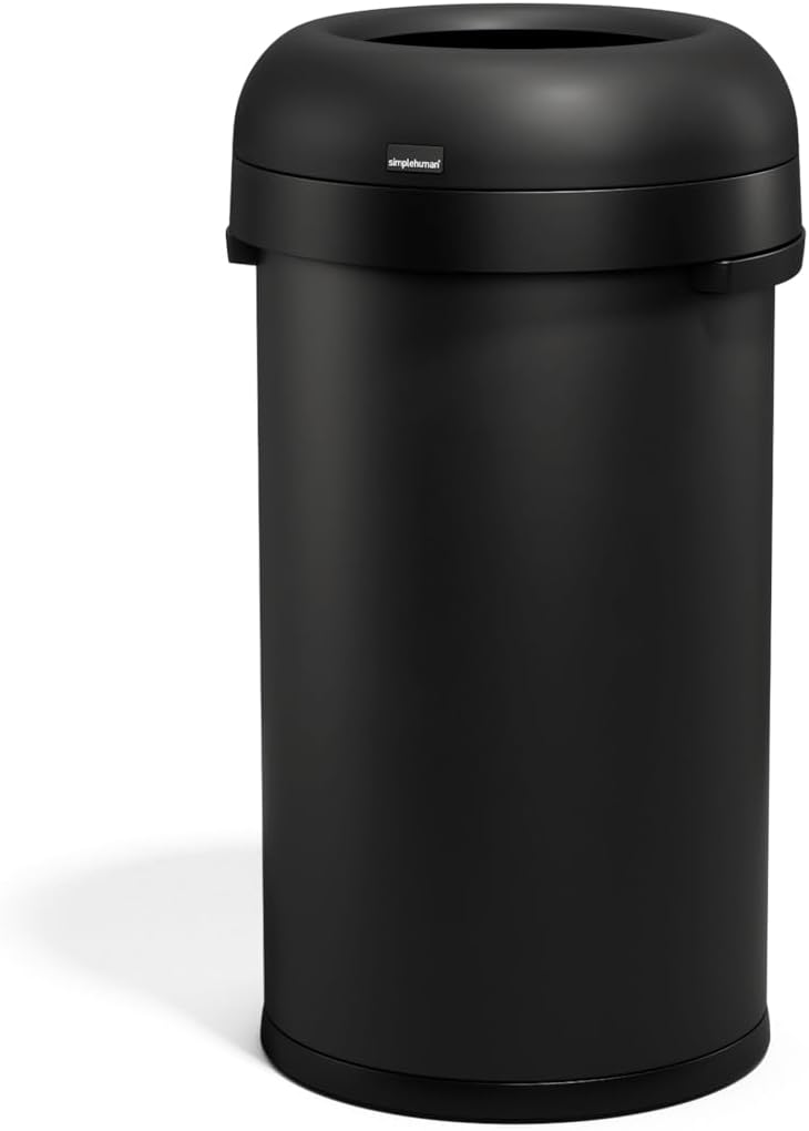 simplehuman 60 Liter Bullet Open Top Trash Can for Commercial Use