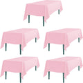 LTC LINENS 5 Pack Pink Rectangular Tablecloths 60 x 102 in - Party