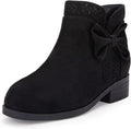 Girls Bow Knot Ankle Boots with Side Zipper for All-Day Comfort
