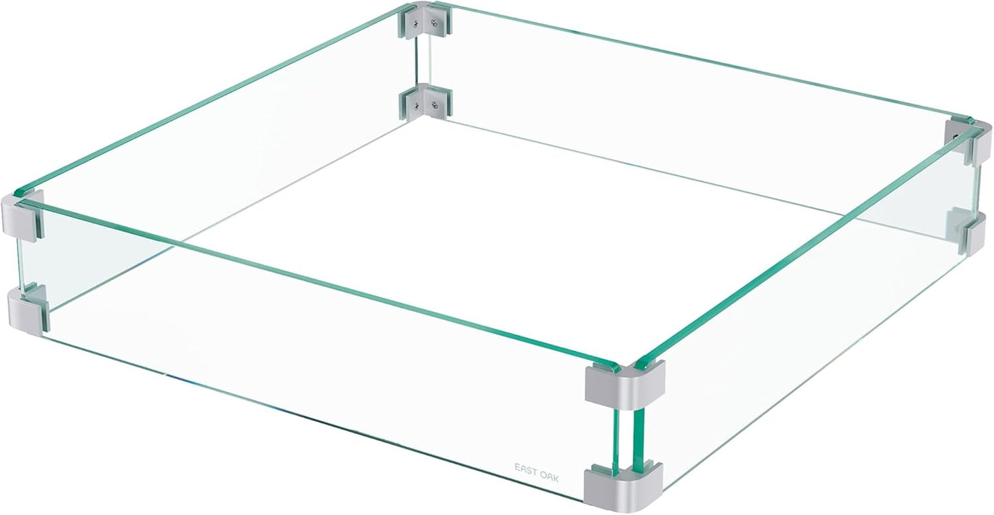 EAST OAK Glass Wind Guard for 28in and 32in Fire Pit Tables