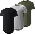 JMIERR Mens 3 Pack Cotton Hipster Longline Crewneck T-Shirt comfort