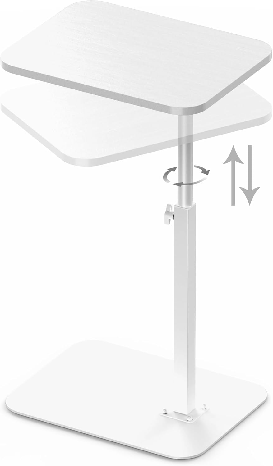 C Shaped Adjustable Height Side Table for Couch and Sofa