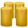 Natural Beeswax Pillar Candle 2x3 in Set of 4 - Dripless Smokeless