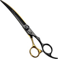 Fenice Peak 7ft Black and Gold Curved Dog Grooming Scissors