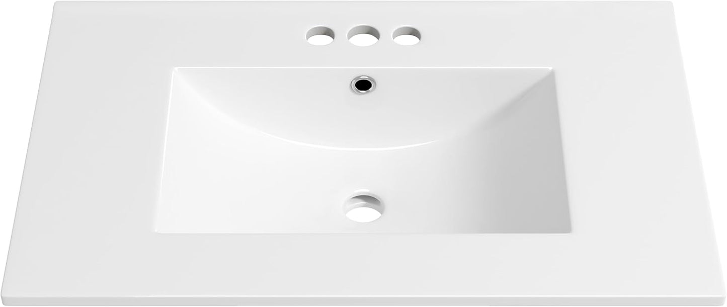 Eridanus 30x18.5 Bathroom Sink with Three Faucet Holes