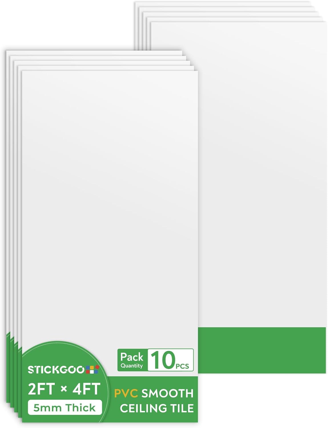 STICKGOO Drop Ceiling Tiles 2ft x 4ft - Waterproof & Durable