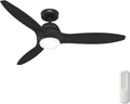 Hunter Fan 52 in Fresh Black Indoor/Outdoor Ceiling Fan - Quiet, Damp
