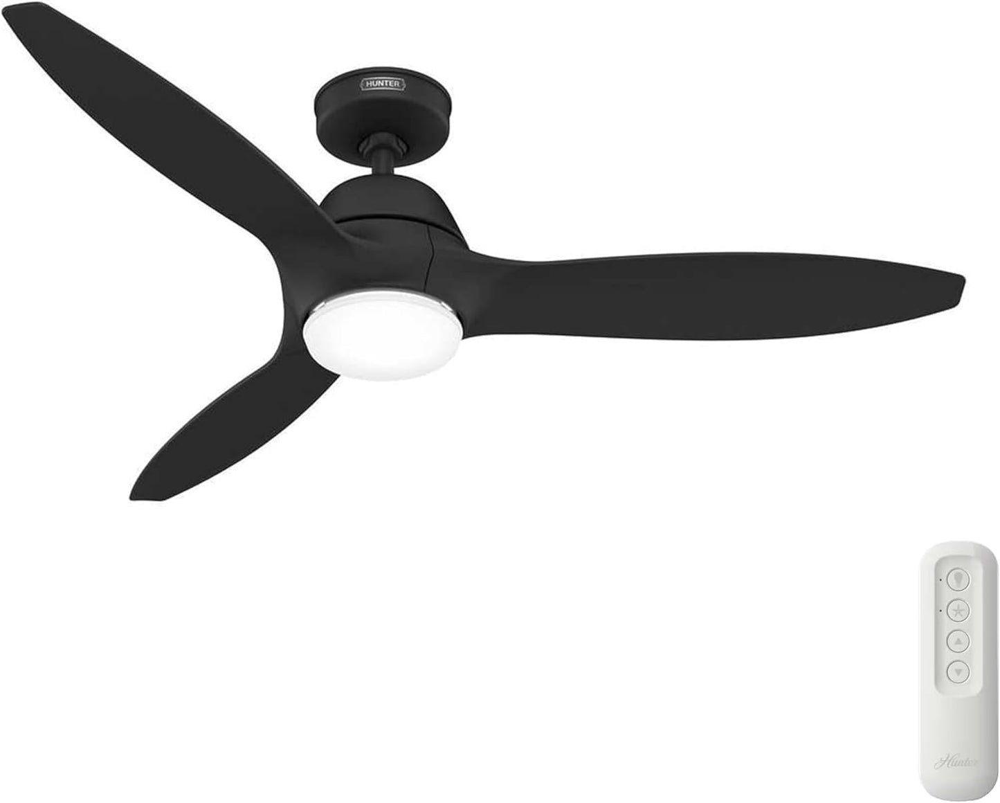 52 Inch Fresh Black Indoor/Outdoor Ceiling Fan with Lights