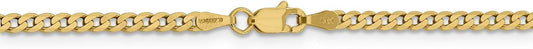 14k Yellow Gold Flat Beveled Curb Chain Necklace Bracelet Anklet