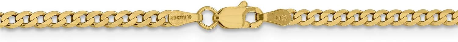 14k Yellow Gold Flat Beveled Curb Chain Necklace Bracelet Anklet