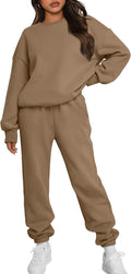 Trendy Queen Sweatsuits Women 2 Piece Crewneck Set - Soft Fall