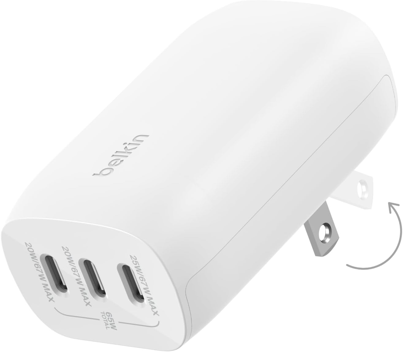 Belkin 3-Port USB C Charger Block 67W for Fast Charging Needs