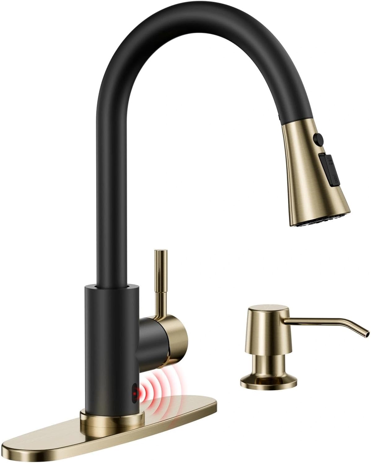 Touchless Kitchen Faucet with Soap Dispenser and Pull Down Sprayer